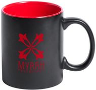 Muki Bafy mug, musta, punainen liikelahja logopainatuksella