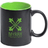Muki Bafy mug, musta, vihreä liikelahja logopainatuksella