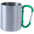 Muki Bastic metal mug, hopea, vihreä liikelahja logopainatuksella