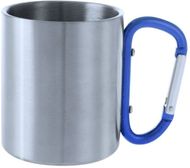 Muki Bastic metal mug, sininen, hopea liikelahja logopainatuksella