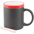 Muki Colorful chalk mug, musta, punainen liikelahja logopainatuksella
