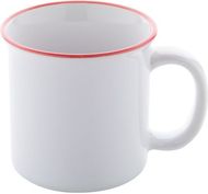 Muki Gover vintage mug, valkoinen, punainen liikelahja logopainatuksella