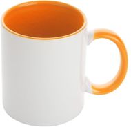 Muki Harnet sublimation mug, valkoinen, oranssi liikelahja logopainatuksella