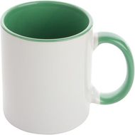 Muki Harnet sublimation mug, valkoinen, vihreä liikelahja logopainatuksella