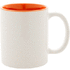 Muki Loom mug, valkoinen, oranssi liikelahja logopainatuksella