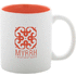 Muki Revery mug, valkoinen, oranssi liikelahja logopainatuksella