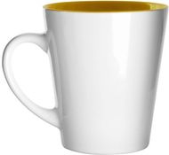 Muki Salo mug, valkoinen, keltainen liikelahja logopainatuksella