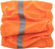 Muunneltava kauluri, heijastavat nauhat Reflex reflective multipurpose scarf, oranssi liikelahja logopainatuksella