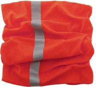 Muunneltava kauluri, heijastavat nauhat Reflex reflective multipurpose scarf, punainen liikelahja logopainatuksella