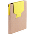 Muunneltava paperinippu Cravis notebook, luonnollinen, keltainen liikelahja logopainatuksella