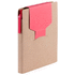 Muunneltava paperinippu Cravis notebook, luonnollinen, punainen liikelahja logopainatuksella
