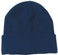Myssy Lana winter hat, tummansininen liikelahja logopainatuksella