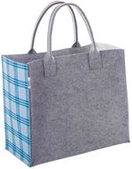 Ostoskassi CreaFelt Shop B custom shopping bag, harmaa liikelahja logopainatuksella