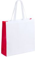 Ostoskassi Decal shopping bag, valkoinen, punainen liikelahja logopainatuksella