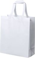 Ostoskassi Kustal shopping bag, valkoinen liikelahja logopainatuksella
