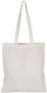 Ostoskassi Longish cotton shopping bag, beige liikelahja logopainatuksella