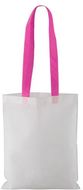 Ostoskassi Rambla shopping bag, valkoinen, fuksia liikelahja logopainatuksella