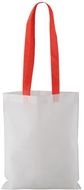 Ostoskassi Rambla shopping bag, valkoinen, punainen liikelahja logopainatuksella