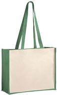 Ostoskassi Rotin shopping bag, vihreä liikelahja logopainatuksella
