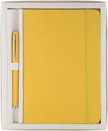 Paperinippu Marden notebook set, keltainen liikelahja logopainatuksella