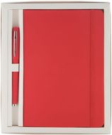 Paperinippu Marden notebook set, punainen liikelahja logopainatuksella