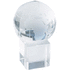 Paperipaino Satelite crystal globe, läpinäkyvä liikelahja logopainatuksella
