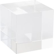 Paperipaino Tampa glass cube, läpinäkyvä liikelahja logopainatuksella