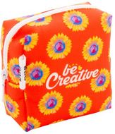 Pesuvälinepussi CreaBeauty Square S custom cosmetic bag, valkoinen liikelahja logopainatuksella