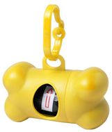 Puhdistuskotelo Rucin dog waste bag dispenser, keltainen liikelahja logopainatuksella