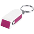 Puhelinteline Satari mobile holder keyring, valkoinen, fuksia liikelahja logopainatuksella