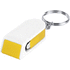 Puhelinteline Satari mobile holder keyring, valkoinen, keltainen liikelahja logopainatuksella