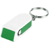 Puhelinteline Satari mobile holder keyring, valkoinen, vihreä liikelahja logopainatuksella