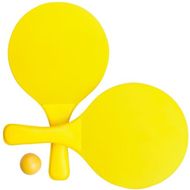 Rantamailat Faluk beach tennis, keltainen liikelahja logopainatuksella
