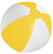 Rantapallo Playo beach ball (ø28 cm), valkoinen, keltainen liikelahja logopainatuksella