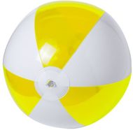 Rantapallo Zeusty beach ball (ø28 cm), valkoinen, keltainen liikelahja logopainatuksella