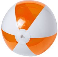 Rantapallo Zeusty beach ball (ø28 cm), valkoinen, oranssi liikelahja logopainatuksella