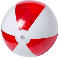 Rantapallo Zeusty beach ball (ø28 cm), valkoinen, punainen liikelahja logopainatuksella
