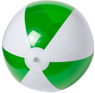 Rantapallo Zeusty beach ball (ø28 cm), valkoinen, vihreä liikelahja logopainatuksella