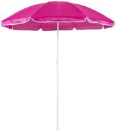 Rantavarjo Mojacar beach umbrella, valkoinen, fuksia liikelahja logopainatuksella