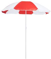 Rantavarjo Nukel beach umbrella, punainen, valkoinen liikelahja logopainatuksella