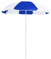 Rantavarjo Nukel beach umbrella, sininen, valkoinen liikelahja logopainatuksella
