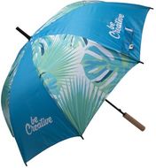 Sateenvarjo CreaRain Eight RPET custom umbrella, valkoinen, ruskea