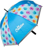 Sateenvarjo, heijastavat nauhat CreaRain Reflect custom reflective umbrella, valkoinen liikelahja logopainatuksella