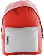 Selkäreppu Discovery backpack, valkoinen, punainen liikelahja logopainatuksella
