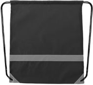 Selkäreppu Lemap reflective drawstring bag, musta liikelahja logopainatuksella