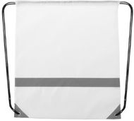 Selkäreppu Lemap reflective drawstring bag, valkoinen liikelahja logopainatuksella