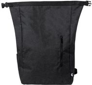 Selkäreppu Sherpak RPET backpack, musta liikelahja logopainatuksella