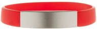 Silikoniranneke Platty wristband, punainen liikelahja logopainatuksella