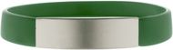 Silikoniranneke Platty wristband, vihreä liikelahja logopainatuksella