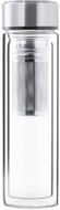 Termospullo Bekins glass thermo bottle, hopea, läpinäkyvä liikelahja logopainatuksella